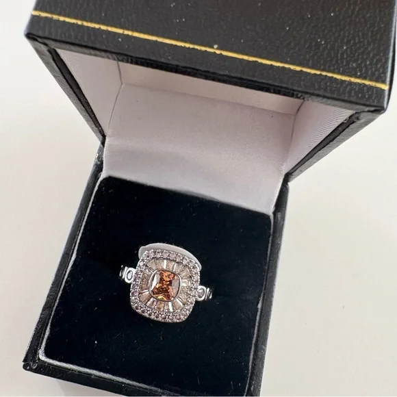 Bomb Party The Grand Prize Ring RG46437 Brown Tourmaline CZ Hematite Plating - Picture 1 of 6